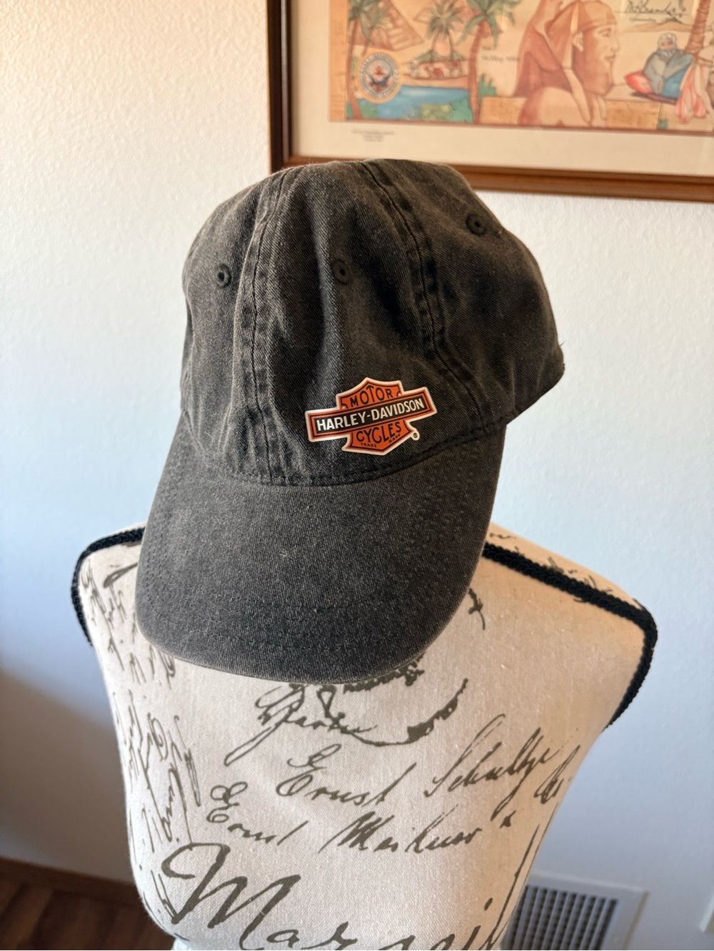 Harley-Davidson Black Baseball Cap with Orange Logo Patch
